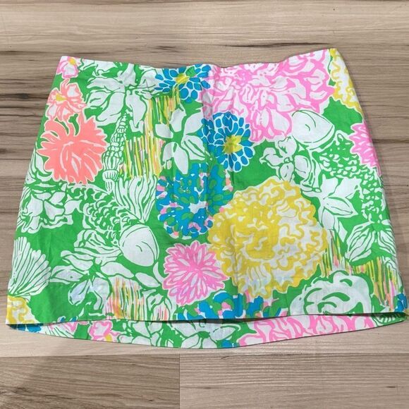 Lilly Pulitzer Hibiscus Stroll Mini Skirt/Skort Tropical Girls 12 - Picture 1 of 4